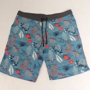The North Face Board‎ Shorts Swimwear Blue Coral Swimming Trunks Men's 38 Long